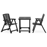 Thumbnail for 3-tlg. Bistro-Set Klappbar Kunststoff Grau