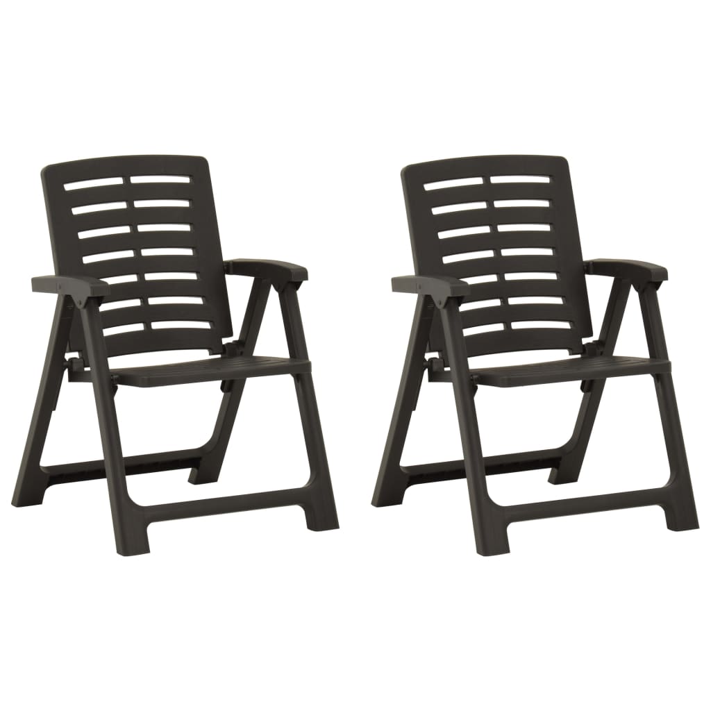 3-tlg. Bistro-Set Klappbar Kunststoff Grau