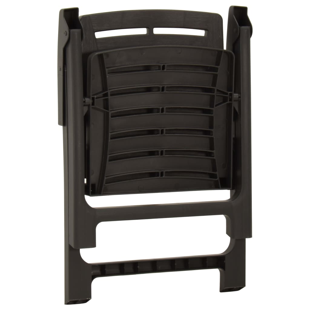3-tlg. Bistro-Set Klappbar Kunststoff Grau