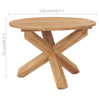 Thumbnail for Garten-Esstisch Ø110x75 cm Massivholz Teak