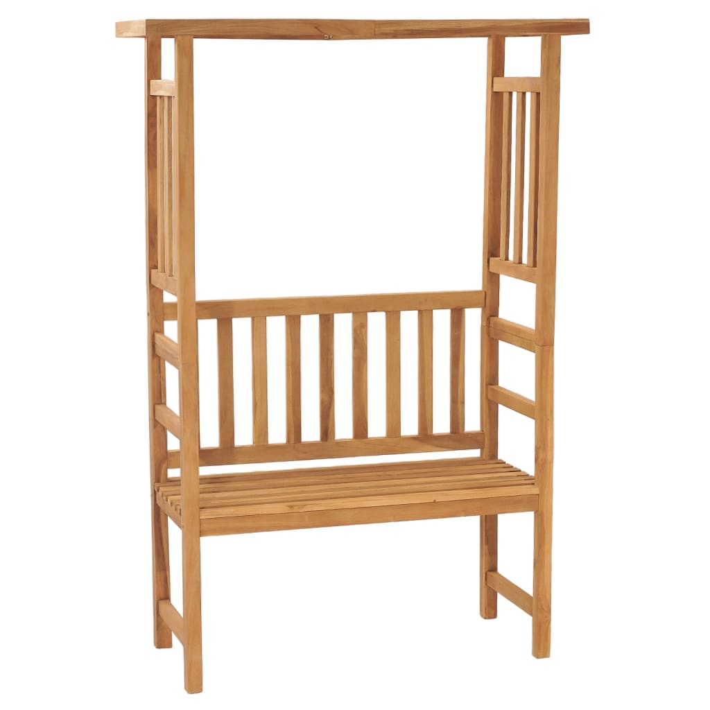 Gartenbank mit Pergola 115 cm Massivholz Teak
