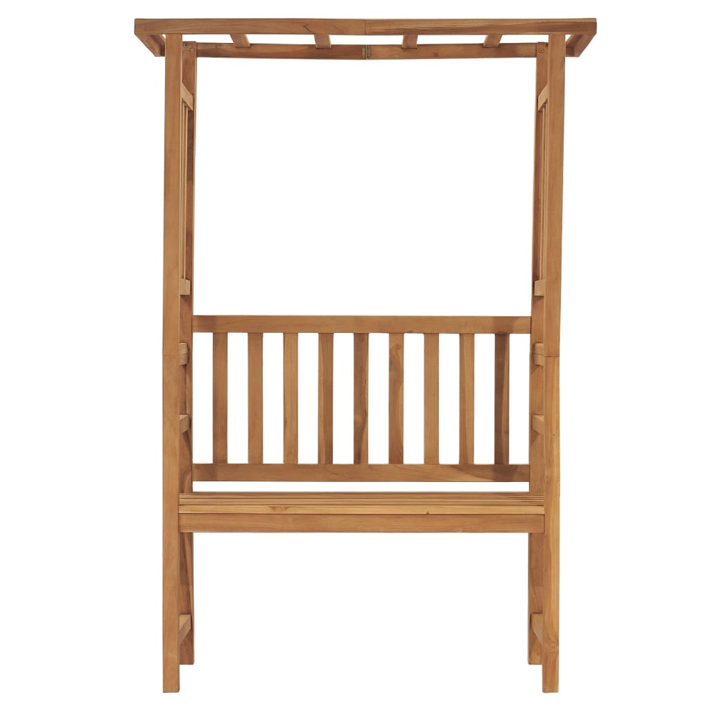 Gartenbank mit Pergola 115 cm Massivholz Teak