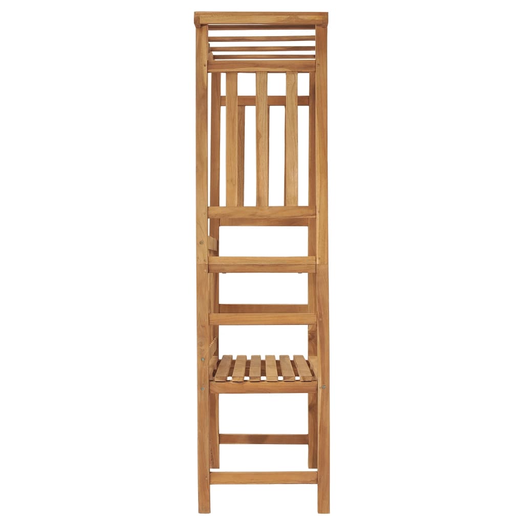 Gartenbank mit Pergola 115 cm Massivholz Teak