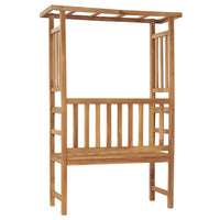 Thumbnail for Gartenbank mit Pergola 115 cm Massivholz Teak