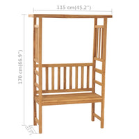Thumbnail for Gartenbank mit Pergola 115 cm Massivholz Teak