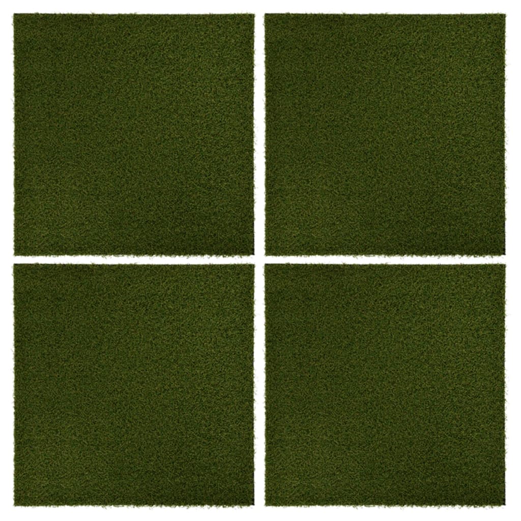 Kunstrasen-Fliesen 4 Stk. 50x50x2,5 cm Gummi
