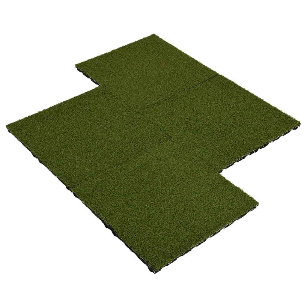 Kunstrasen-Fliesen 4 Stk. 50x50x2,5 cm Gummi