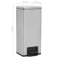Thumbnail for Mülleimer mit Pedal Anti-Fingerabdruck 30 L Silbern Edelstahl