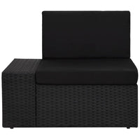 Thumbnail for 5-tlg. Garten-Lounge-Set mit Kissen Schwarz Poly Rattan