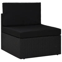Thumbnail for 10-tlg. Garten-Lounge-Set mit Kissen Schwarz Poly Rattan