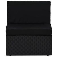 Thumbnail for 10-tlg. Garten-Lounge-Set mit Kissen Schwarz Poly Rattan