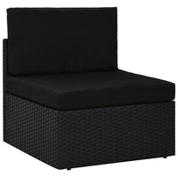 Thumbnail for 6-tlg. Garten-Lounge-Set mit Kissen Schwarz Poly Rattan