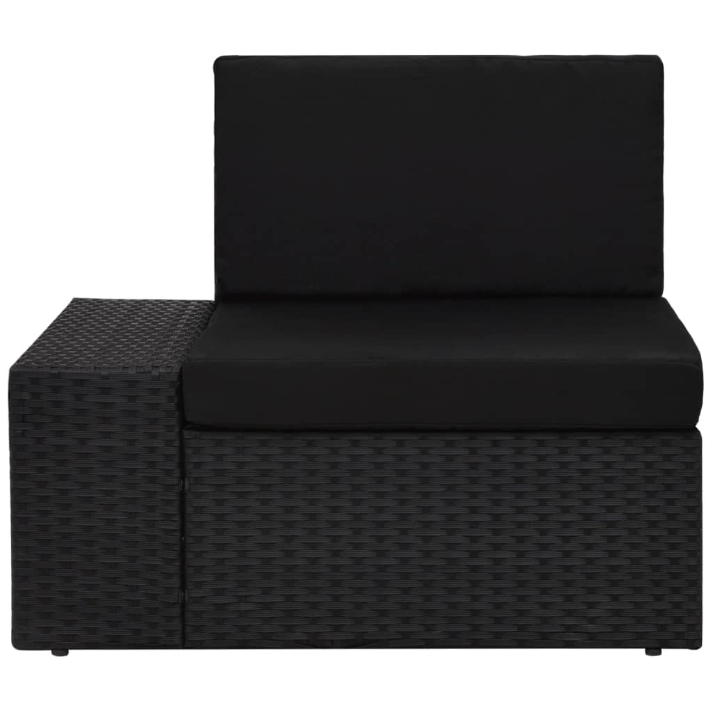 12-tlg. Garten-Lounge-Set mit Kissen Schwarz Poly Rattan