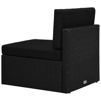 Thumbnail for 12-tlg. Garten-Lounge-Set mit Kissen Schwarz Poly Rattan