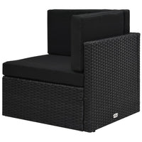 Thumbnail for 12-tlg. Garten-Lounge-Set mit Kissen Schwarz Poly Rattan