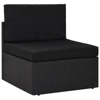 Thumbnail for 10-tlg. Garten-Lounge-Set mit Kissen Schwarz Poly Rattan