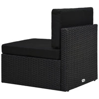Thumbnail for 10-tlg. Garten-Lounge-Set mit Kissen Schwarz Poly Rattan