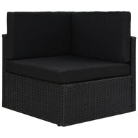 Thumbnail for 10-tlg. Garten-Lounge-Set mit Kissen Schwarz Poly Rattan