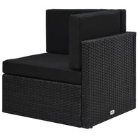 Thumbnail for 10-tlg. Garten-Lounge-Set mit Kissen Schwarz Poly Rattan