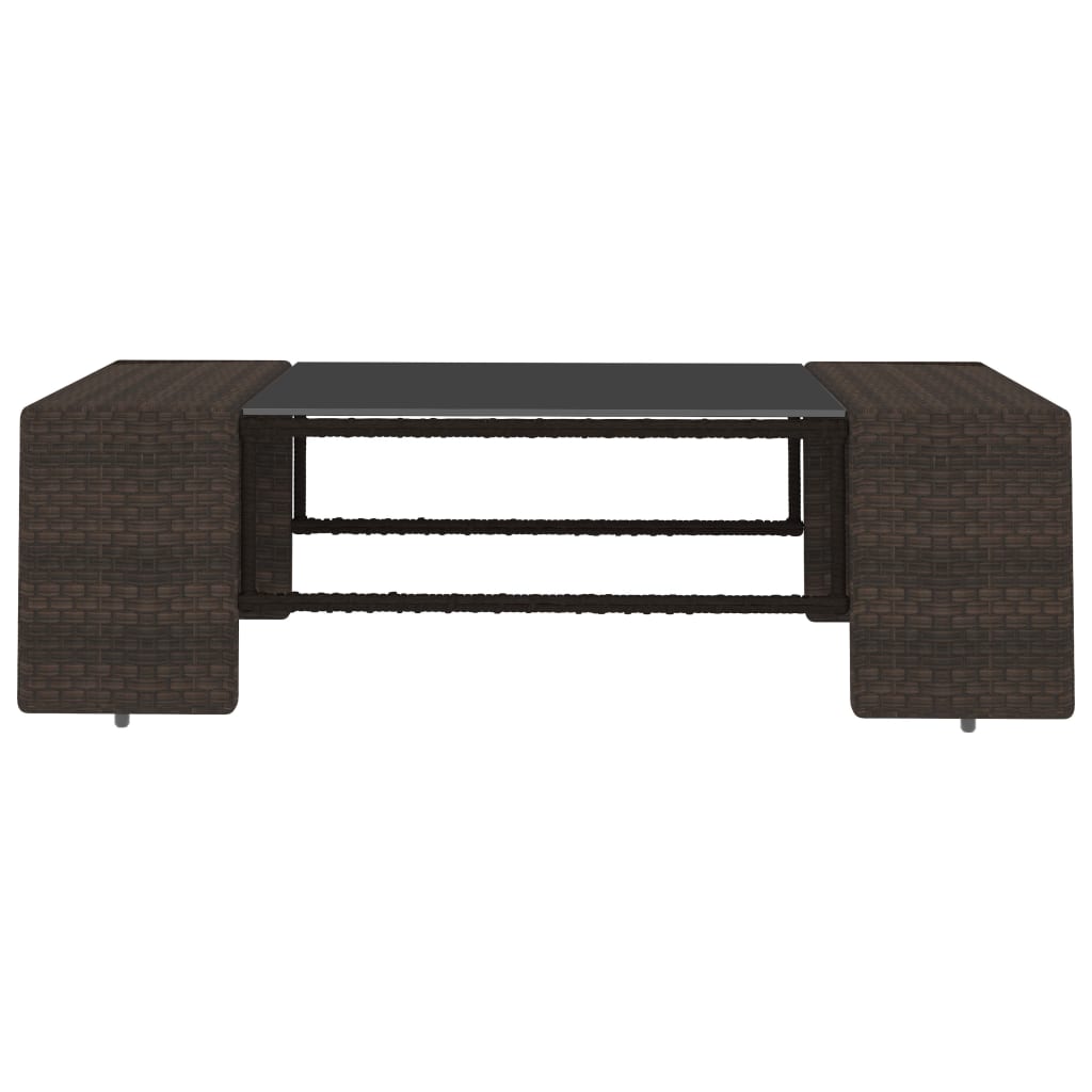 9-tlg. Garten-Lounge-Set mit Kissen Braun Poly Rattan