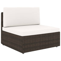 Thumbnail for 9-tlg. Garten-Lounge-Set mit Kissen Braun Poly Rattan
