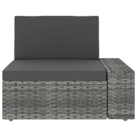 Thumbnail for 7-tlg. Garten-Lounge-Set mit Kissen Grau Poly Rattan