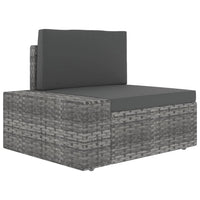 Thumbnail for 7-tlg. Garten-Lounge-Set mit Kissen Grau Poly Rattan