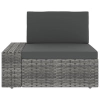 Thumbnail for 7-tlg. Garten-Lounge-Set mit Kissen Grau Poly Rattan