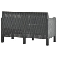 Thumbnail for 2-Sitzer Gartensofa mit Kissen Anthrazit PP Rattan
