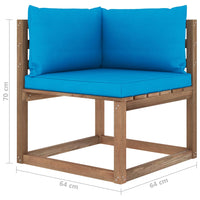 Thumbnail for Garten-Paletten-Ecksofa mit Hellblauen Kissen