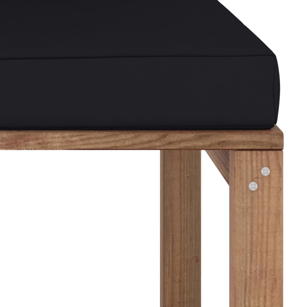 Garten-Paletten-Ecksofa mit Schwarzen Kissen