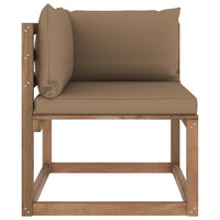 Thumbnail for Garten-Paletten-Ecksofa mit Taupefarbenen Kissen