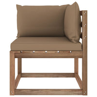 Thumbnail for Garten-Paletten-Ecksofa mit Taupefarbenen Kissen