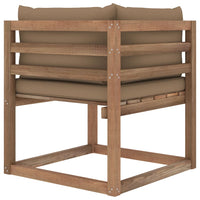 Thumbnail for Garten-Paletten-Ecksofa mit Taupefarbenen Kissen