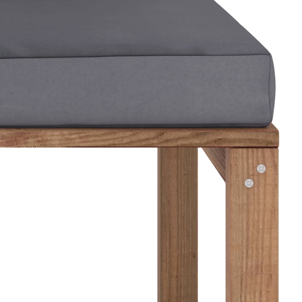 Garten-Paletten-Mittelsofa mit Kissen Anthrazit