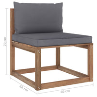 Thumbnail for Garten-Paletten-Mittelsofa mit Kissen Anthrazit