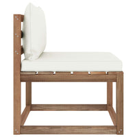 Thumbnail for Garten-Paletten-Mittelsofa mit Kissen Cremeweiß