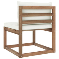 Thumbnail for Garten-Paletten-Mittelsofa mit Kissen Cremeweiß