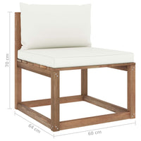 Thumbnail for Garten-Paletten-Mittelsofa mit Kissen Cremeweiß