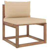 Thumbnail for Garten-Paletten-Mittelsofa mit Kissen Beige