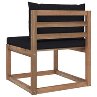 Thumbnail for Garten-Paletten-Mittelsofa mit Kissen Schwarz