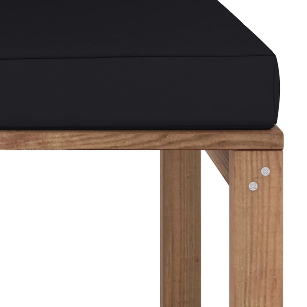 Garten-Paletten-Mittelsofa mit Kissen Schwarz