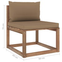 Thumbnail for Garten-Paletten-Mittelsofa mit Kissen Taupe