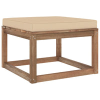Thumbnail for Gartenhocker mit Kissen Beige