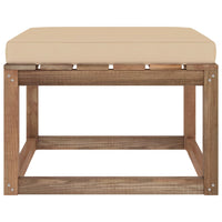 Thumbnail for Gartenhocker mit Kissen Beige