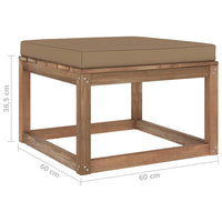 Thumbnail for Gartenhocker mit Kissen Taupe