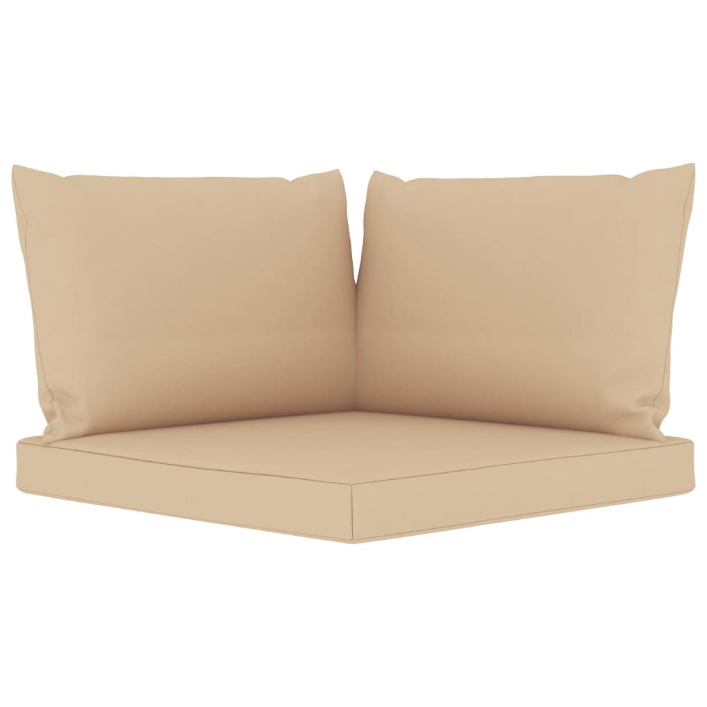 Garten-Palettensofa 2-Sitzer mit Kissen Beige Kiefernholz
