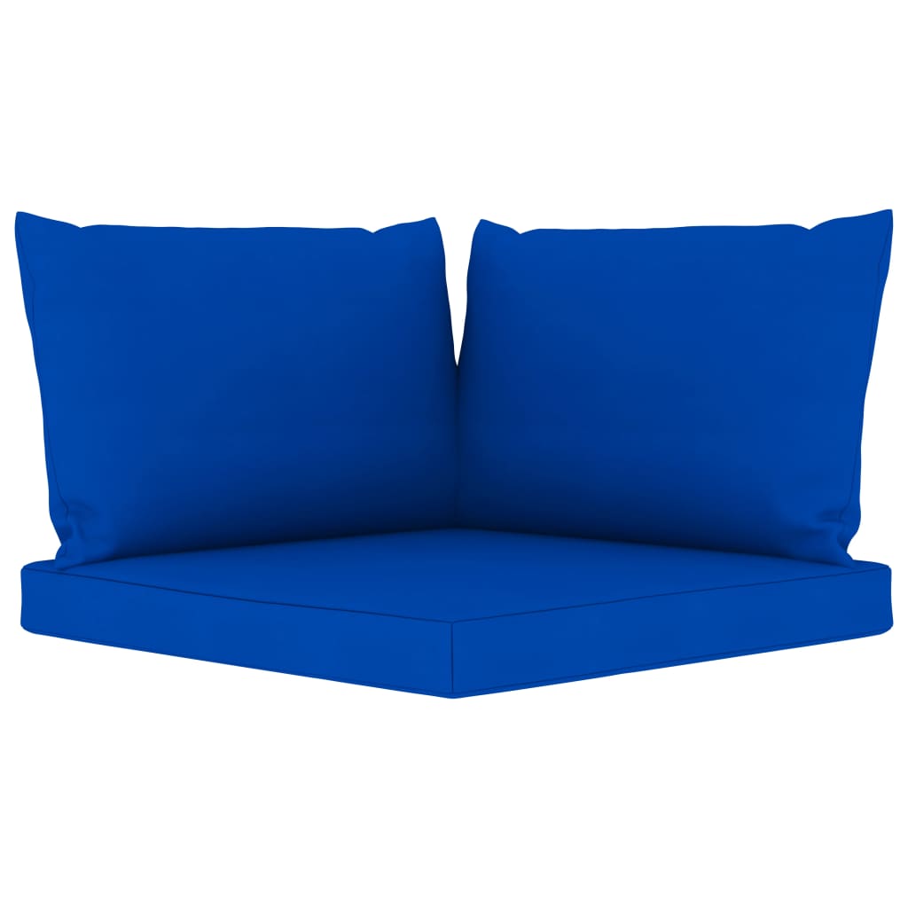Garten-Palettensofa 2-Sitzer mit Kissen Blau Kiefernholz