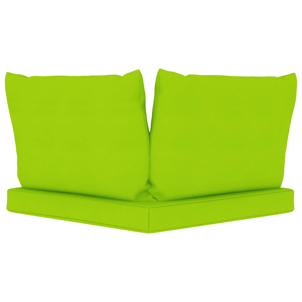 Garten-Palettensofa 2-Sitzer mit Kissen Hellgrün Kiefernholz