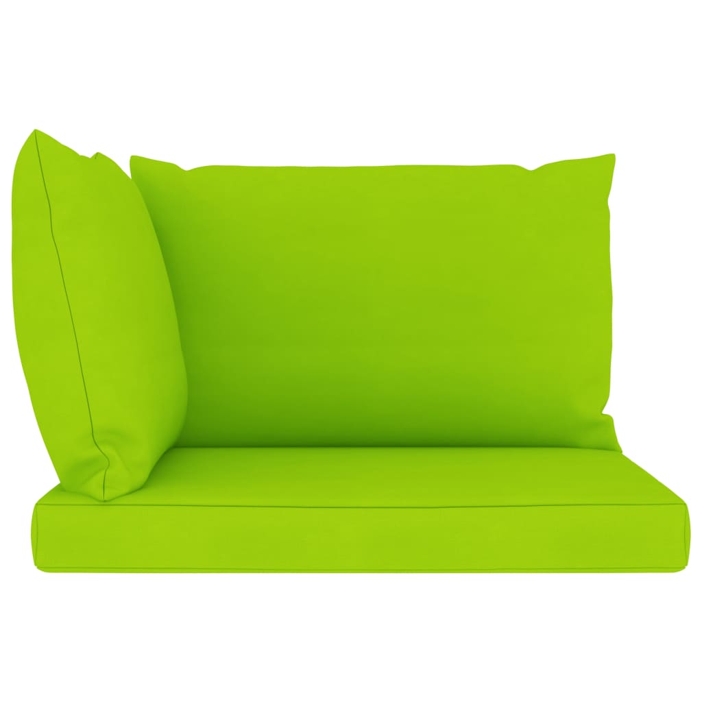 Garten-Palettensofa 2-Sitzer mit Kissen Hellgrün Kiefernholz